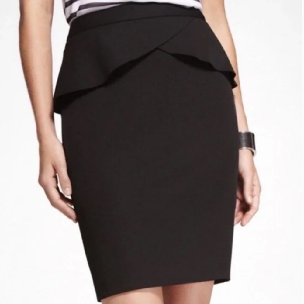 Express Peplum Pencil Black Skirt